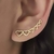 Brinco Ear Cuff Corações Banhado a Ouro 18k