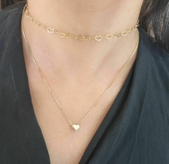 Choker Corações Entrelaçados Banhada a Ouro 18k na internet