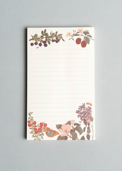 SET REGALO FRUTOS: Cuaderno Frutos 20 x 25 cm, Pin Pradera, block de notas frutos, libreta con elástico frutos - Ediciones de la Montaña