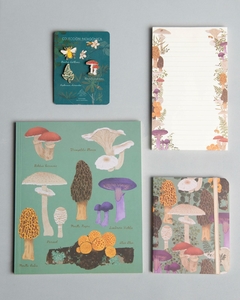 SET REGALO FUNGi - Cuaderno 20 x 25 cm. FUNGI, Pin Bosque, Anotador Fungi, Libreta con elástico Fungi