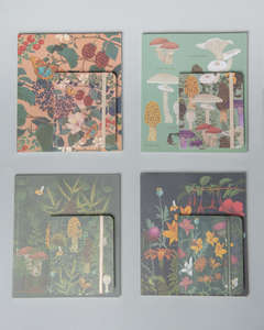 4 cuadernos 20 x 25 cm + 4 libretas con elástico - COLECCION BOTANICA