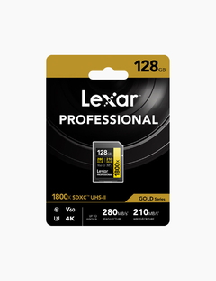 Cartão de Memória Lexar Professional 128GB 280mbs V60 Gold Series