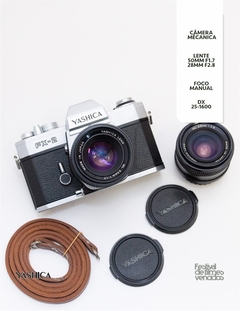 Câmera Yashica FX-2 com lentes 50mm 1.7 e 28mm 2.8