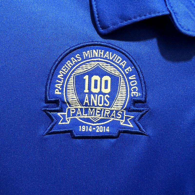 Camisa Palmeiras 2014-15 Adidas Polo - Retrô Masculino - Azul