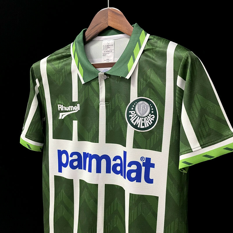Camisa Palmeiras - 1994 - Retro Masculino - Verde Listrada