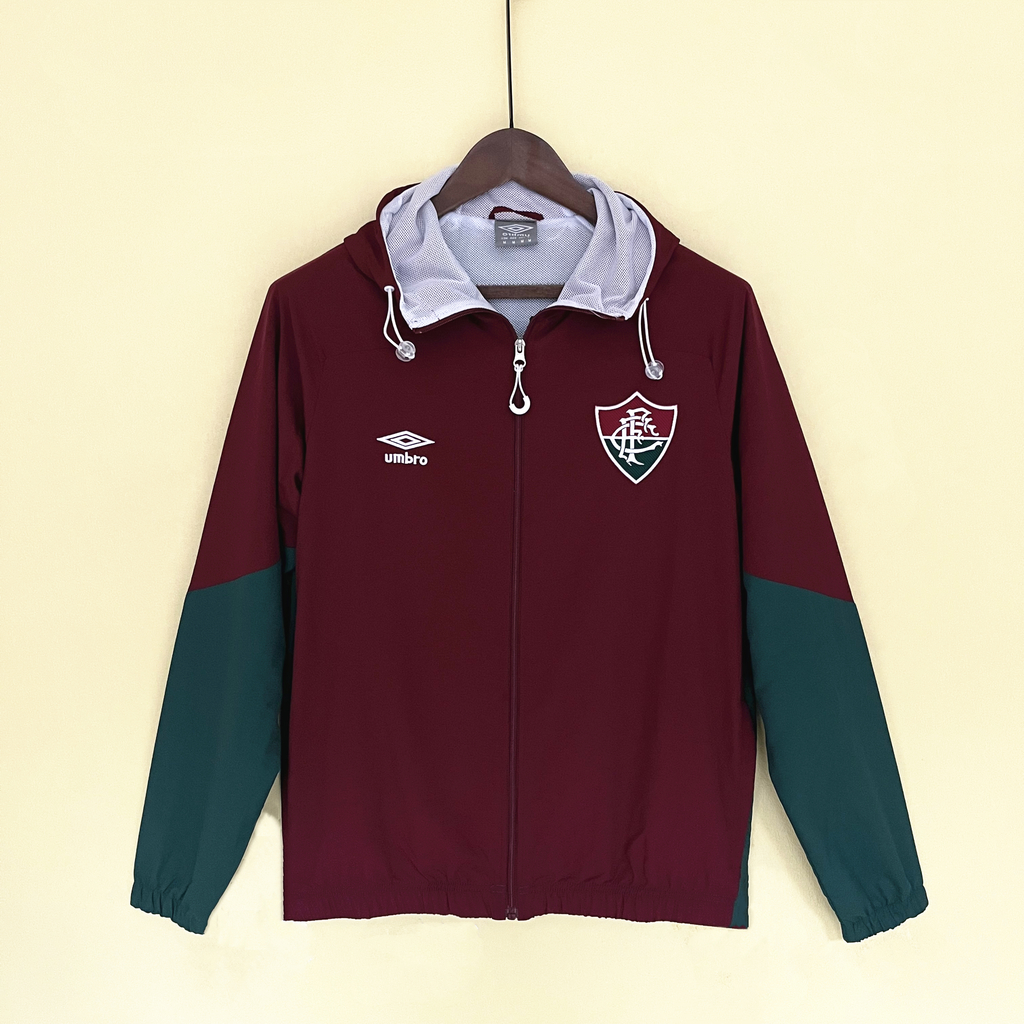 Jaqueta Cortavento Fluminense 2023 - Masculino - Grená e verde