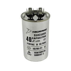 Capacitor 40 UF 380V Al - 51021055  - Peça para ar condicionado Central - Qualipeças