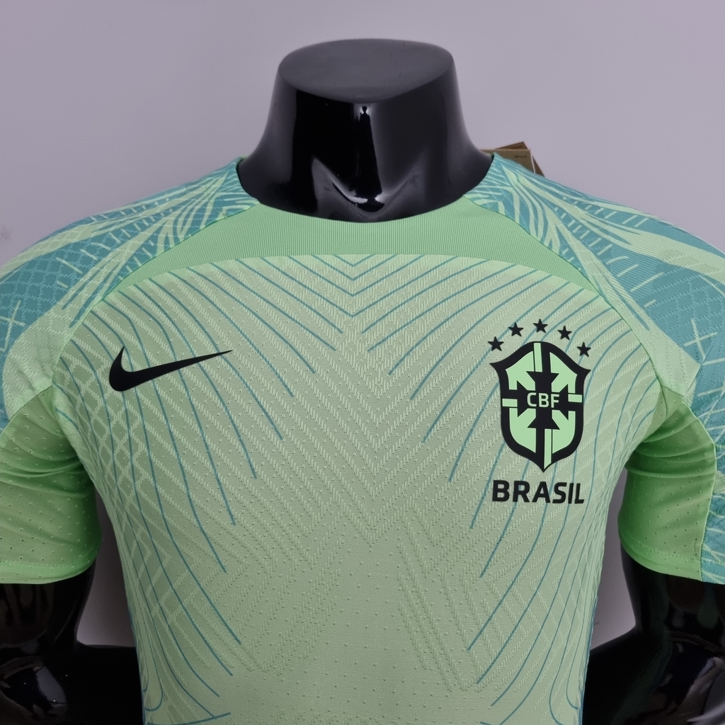 Camisa Brasil Light Green 2022 Nike Polo Masculina