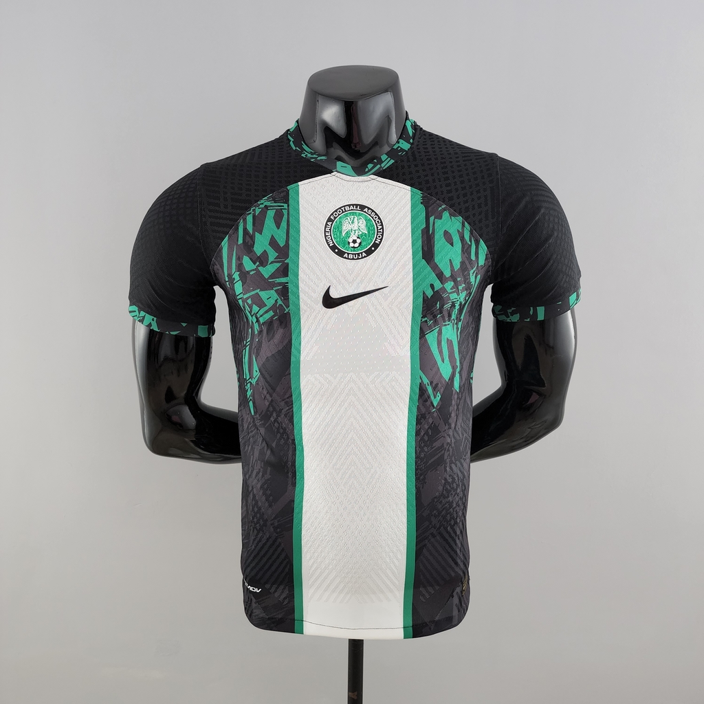 Camisa Seleção Nigéria Home 22/23 - JOGADOR Nike Masculina - Preta/Branca