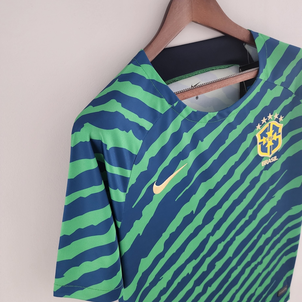 Camisa Seleção Brasil Green Edition 22/23 - MOD.TORCEDOR - Nike - Verde/Azul