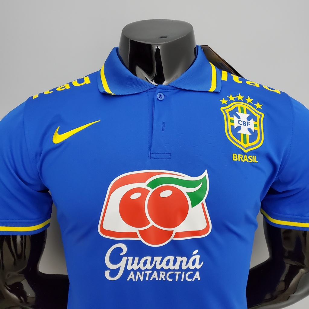 Camisa Polo Seleção Brasileira Treino - Torcedor Nike Masculina - Azul