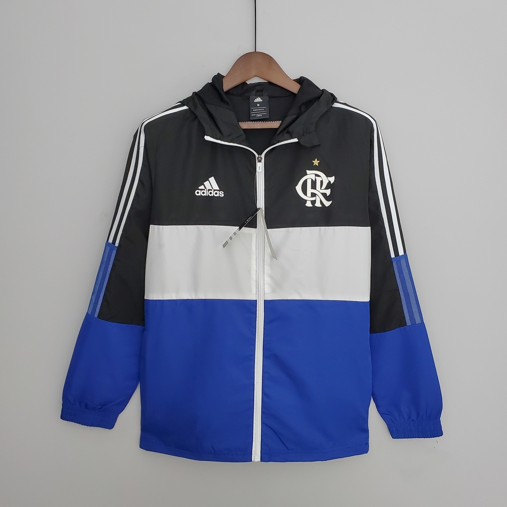 Jaqueta Corta Vento Flamengo 22/23 - Adidas - Preto/Azul