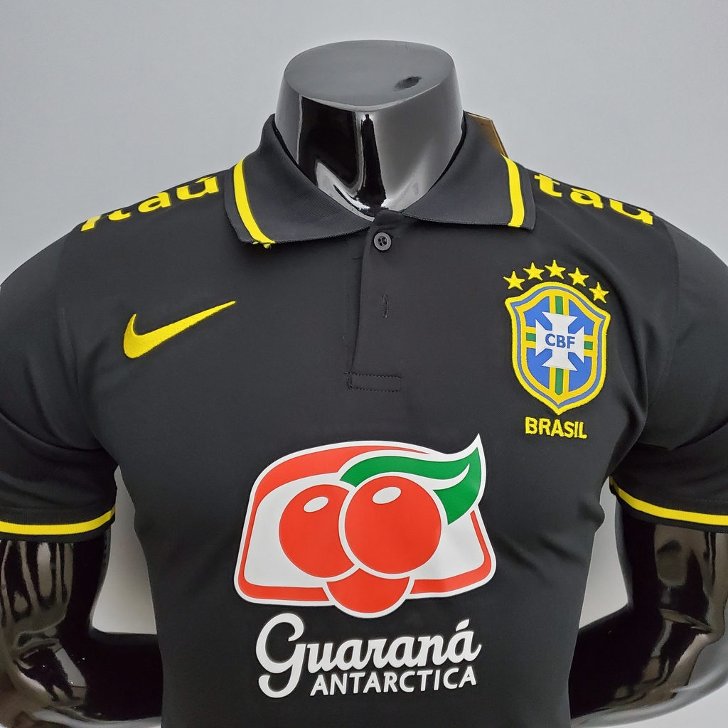 Camisa Polo Seleção Brasileira Treino - Torcedor Nike Masculina - Preta