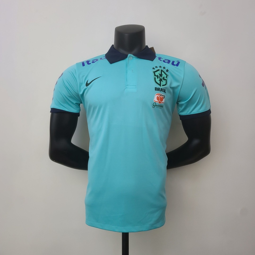Camisa Brasil Light Green 2022 Nike Polo Masculina