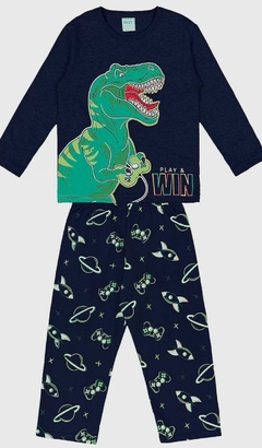 Pijama Longo Dino Gamer