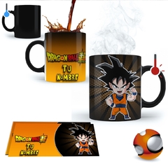Taza Mágica Personalizada DBZ Goku Naranja y Negro 07