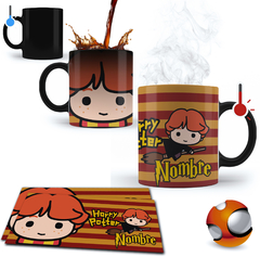 Taza Mágica Personalizada Harry Potter Chibi Ron Weasley