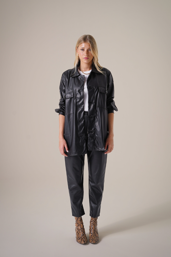 Camisa de ecocuero mujer hotsell