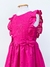 Vestido infantil de laise pink rosa bordado floral com barrado e babados e laços tam 1 a 8 anos Isabela - loja online