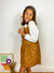 Vestido infantil trapézio veludo cotelê caramelo - Ticotô - Roupas infantis