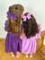 Imagem do Vestido infantil de laise roxo bordado ramos com babados e laço Tam 6 meses a 6 anos Isabela