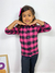 Imagem do Camisa infantil xadrez rosa pink flanela
