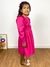 Vestido infantil menina manga longa pink com babados Cora - Ticotô - Roupas infantis