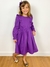 Vestido infantil menina manga longa roxo com babados Cora - Ticotô - Roupas infantis