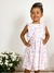 Vestido branco floral rosa babados - Ticotô - Roupas infantis