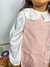 Vestido infantil trapézio veludo cotelê rosa claro - comprar online