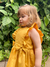 Vestido infantil menina amarelo mostarda com babados - comprar online