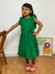 Imagem do Vestido infantil menina regata verde com babados e laço Isabela