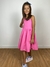 Imagem do Vestido infantil menina alça rosa chiclete com cinto laço decote reto saia rodada Livia