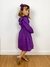 Vestido infantil menina manga longa roxo com babados Cora - comprar online