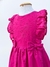 Vestido infantil de laise pink rosa bordado floral com barrado e babados e laços tam 1 a 8 anos Isabela - Ticotô - Roupas infantis