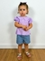 Imagem do Blusa bata lilás gola boneca manga curta bordado pipoca bolinha
