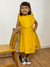 Vestido infantil menina amarelo mostarda com babados - loja online