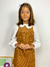 Imagem do Vestido infantil trapézio veludo cotelê caramelo