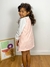 Vestido infantil trapézio veludo cotelê rosa claro na internet