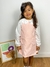 Vestido infantil trapézio veludo cotelê rosa claro - loja online