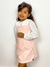 Vestido infantil trapézio veludo cotelê rosa claro - Ticotô - Roupas infantis