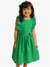 Vestido infantil menina regata verde com babados e laço Isabela