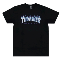 CAMISETA THRASHER MAGAZINE FLAME LOGO SKY - PRETO - comprar online