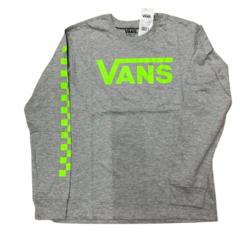 Imagem do CAMISETA VANS CLASSIC SLEEVE CHECK INFANTIL ATHLETIC HEATHER