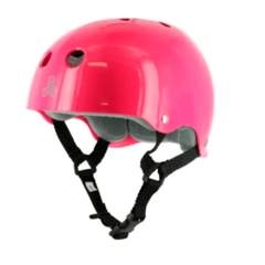 CAPACETE TRIPLE 8 ATOALHADO GLOSS ROSA TAM. G