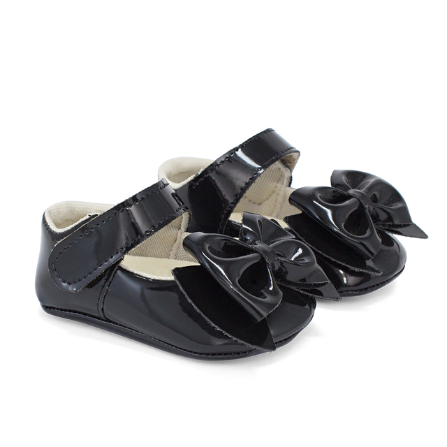 Sapatinhos De Bebê Gigi Sapatilha de Menina - Verniz/Preto