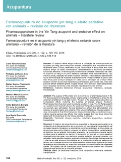 Farmacopuntura no acuponto yin tang e efeito sedativo em animais – revisão de literatura
