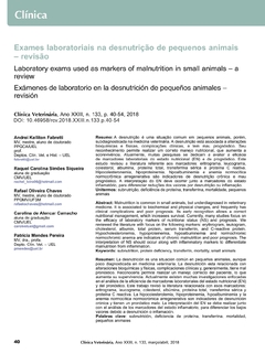 Exames laboratoriais na desnutrição de pequenos animais - revisão