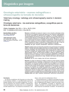 Oncologia veterinária - exames radiográficos e ultrassonografia na tomada de decisões