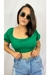 Cropped Viscolinho Manguinha Princesa - Verde - tienda online